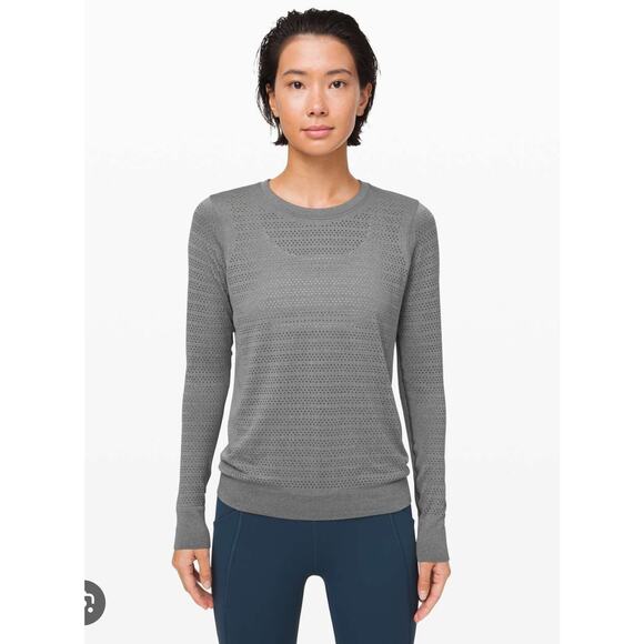 Lululemon Women’s Breeze By Long Sleeve Squad Activewear Shirt in Slate Gray - 8 - Picture 1 of 7